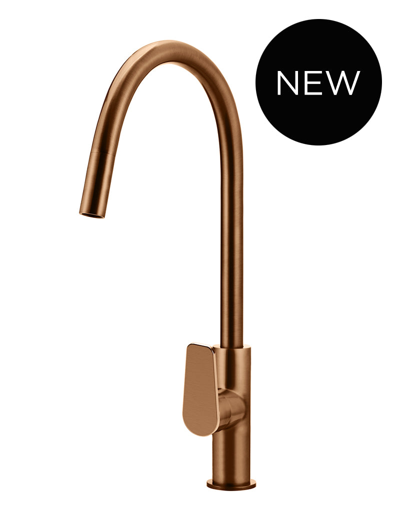 MEIR ROUND PADDLE PICCOLA PULL OUT KITCHEN MIXER TAP
