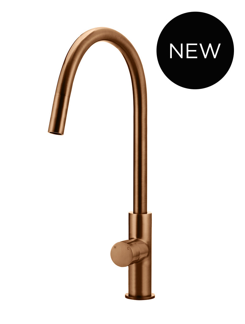 MEIR ROUND PINLESS PICCOLA PULL OUT KITCHEN MIXER TAP