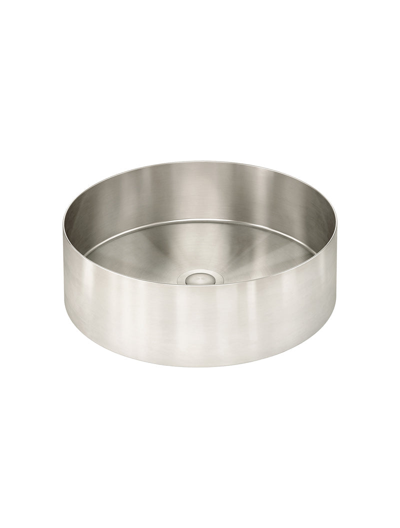 MEIR STEEL ROUND BATHROOM BASIN 380 X 110