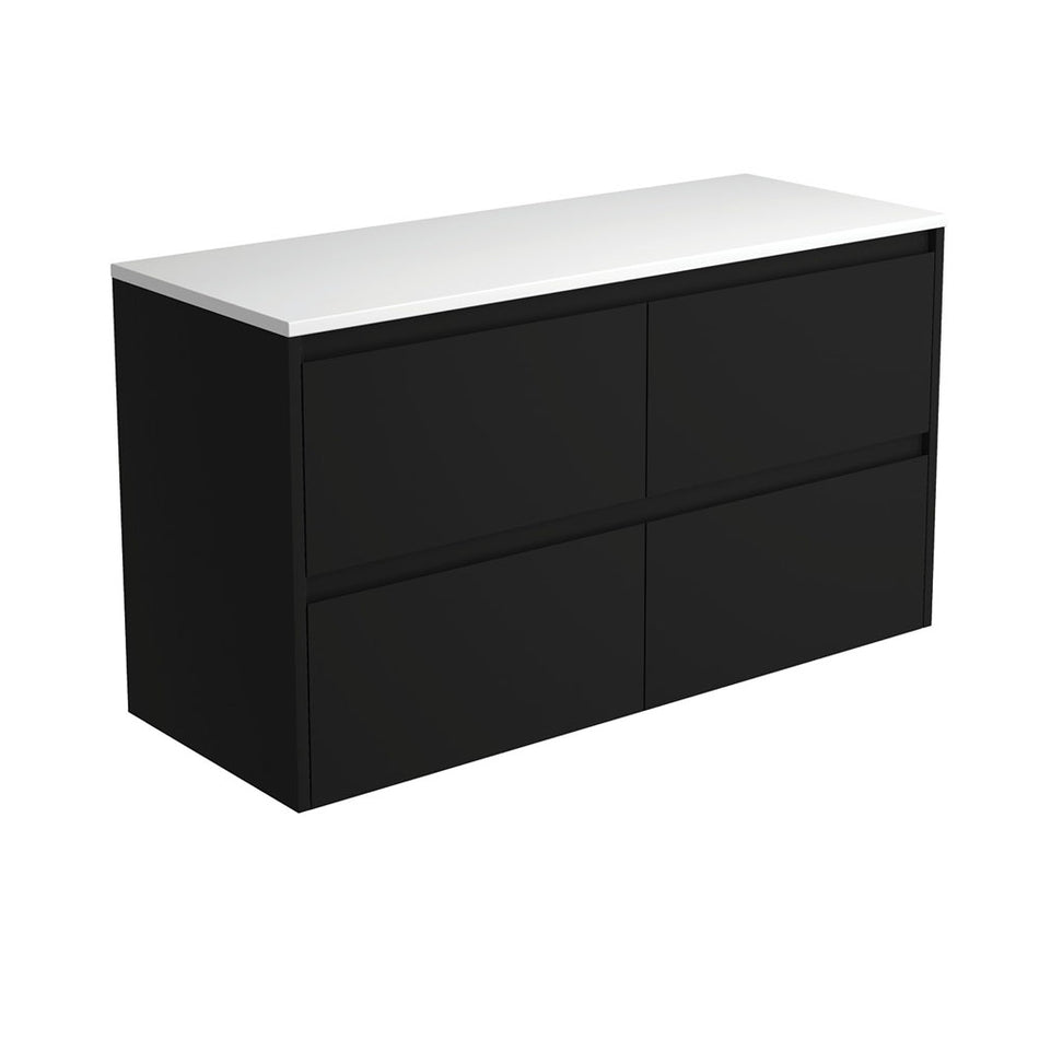 AMATO VANITY - SATIN BLACK WALL HUNG - CABINET ONLY