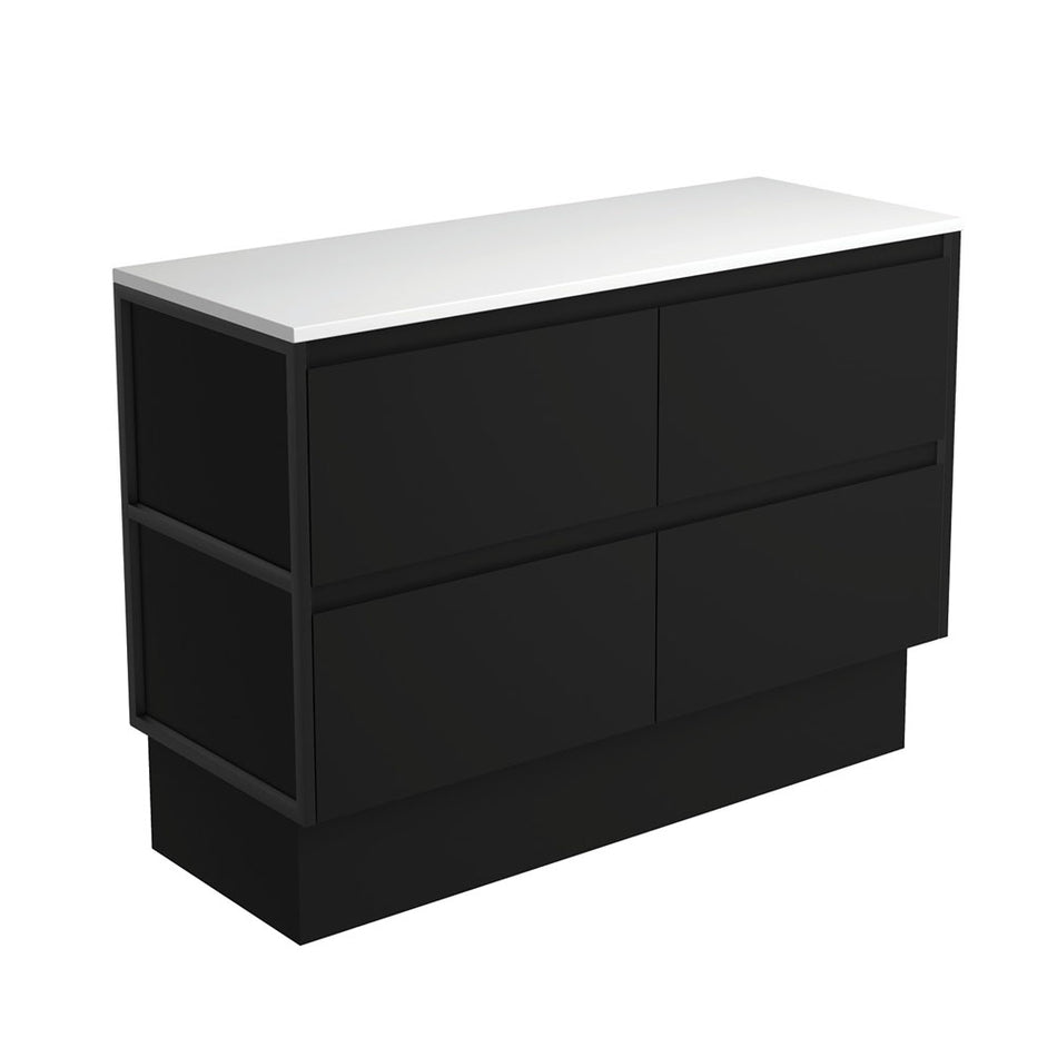 AMATO VANITY - SATIN BLACK FREE STANDING - CABINET ONLY