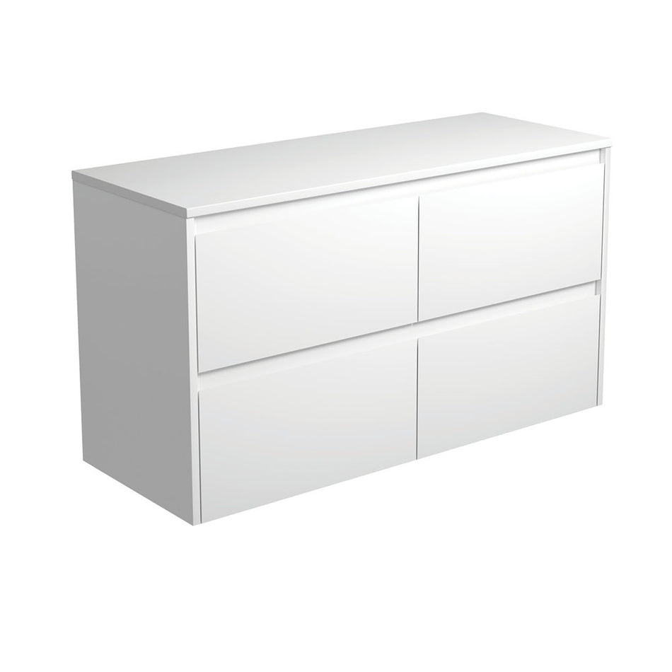 AMATO VANITY - SATIN WHITE WALL HUNG - CABINET ONLY