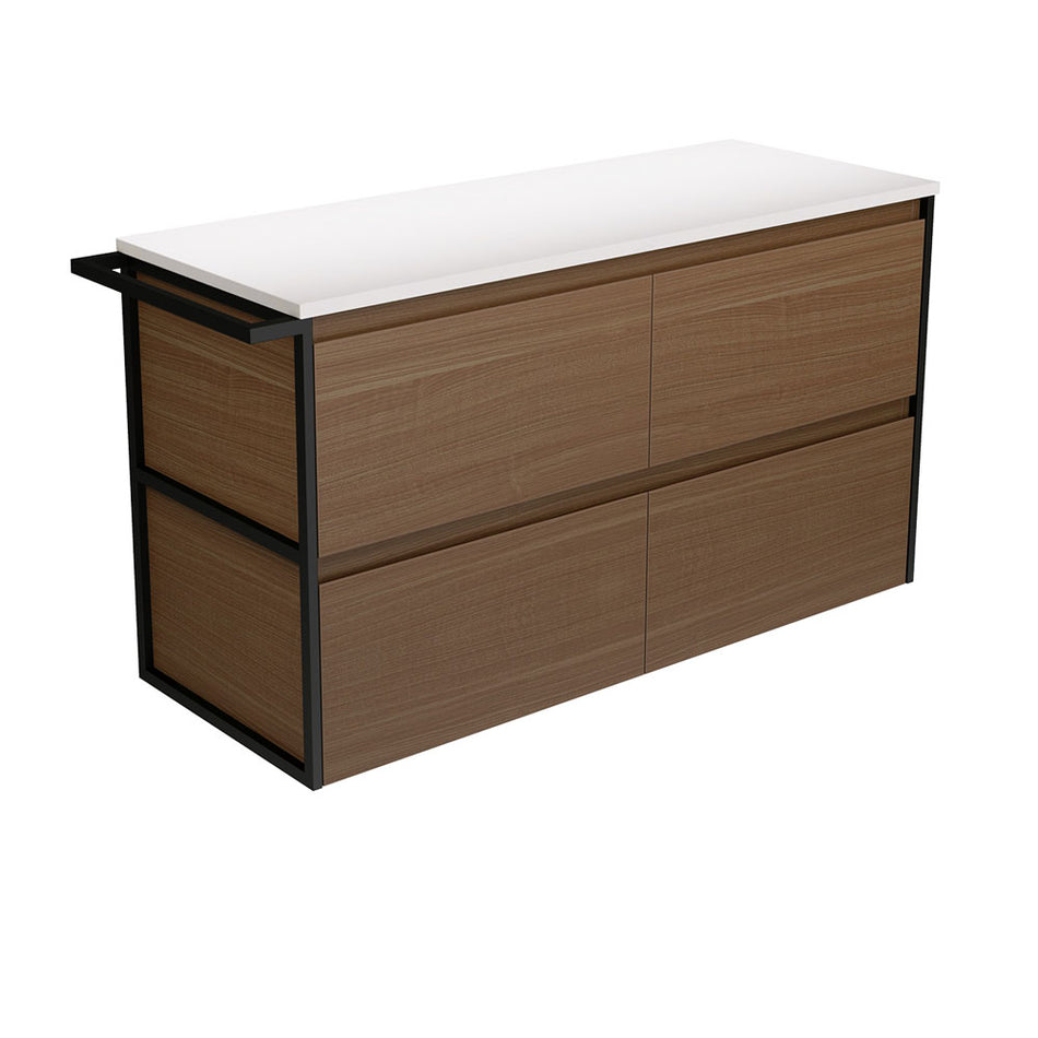 AMATO VANITY - WALNUT WALL HUNG - CABINET ONLY