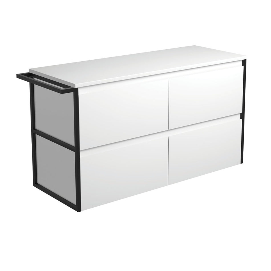 AMATO VANITY - SATIN WHITE WALL HUNG - CABINET ONLY