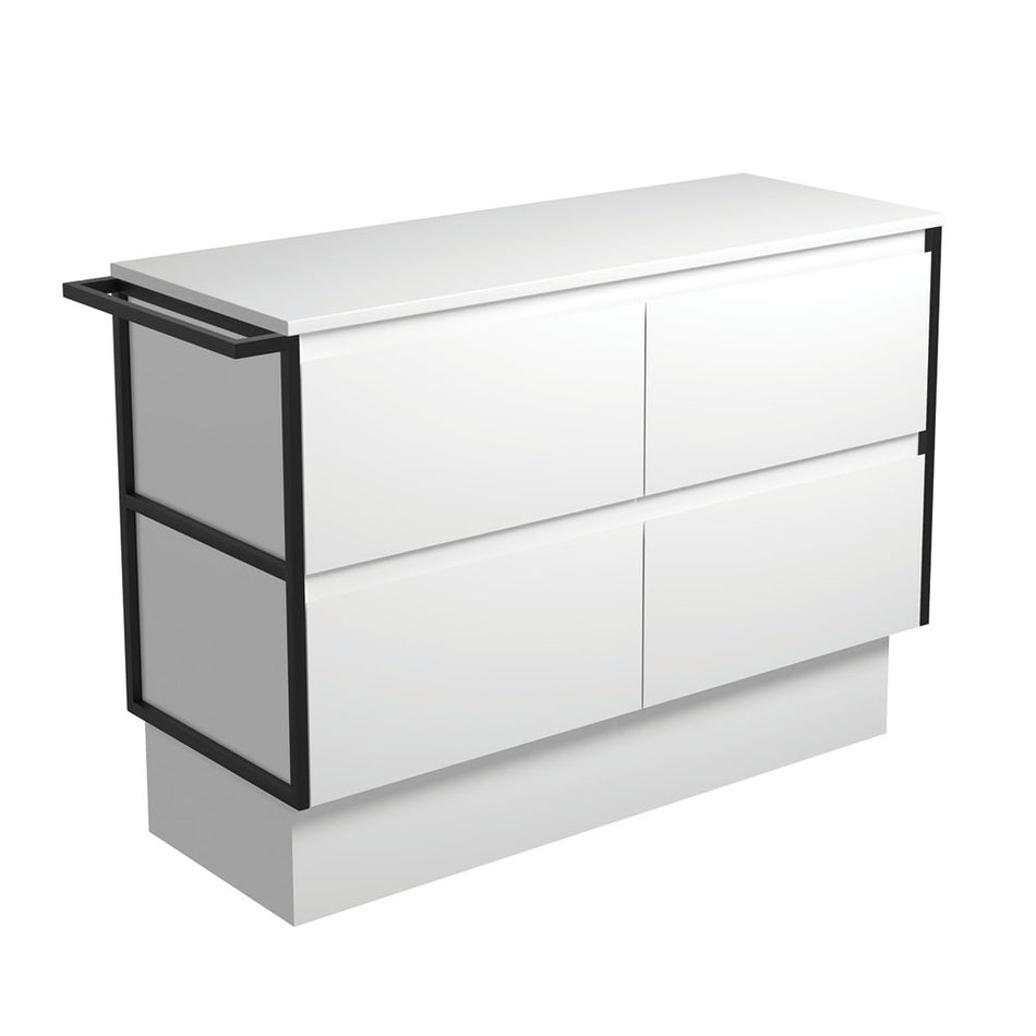 AMATO VANITY - SATIN WHITE FREE STANDING - CABINET ONLY