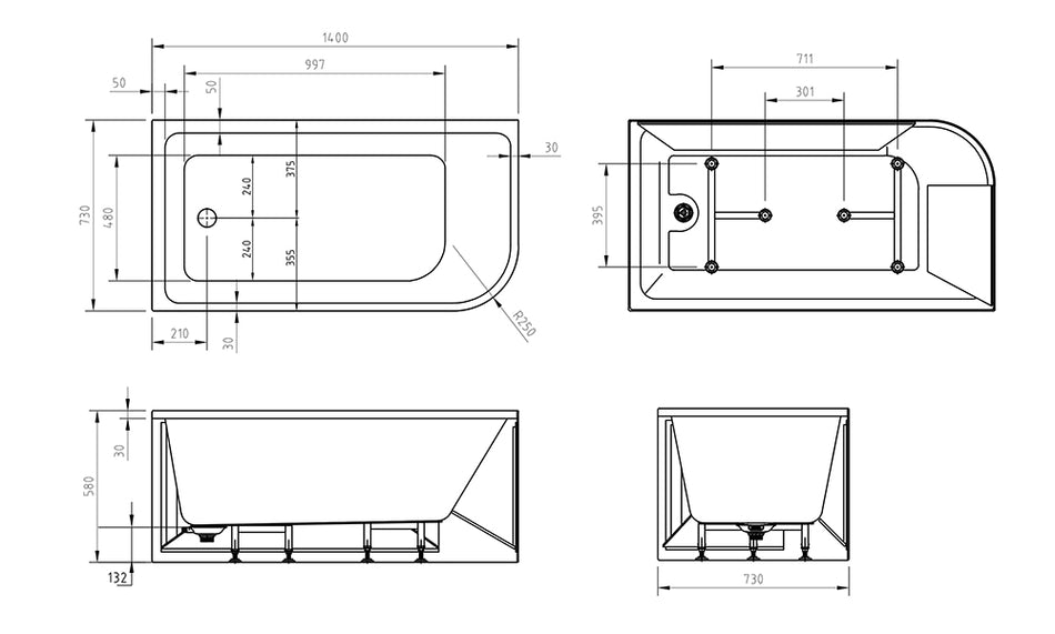 MODICA DUAL WALL FACED BATH