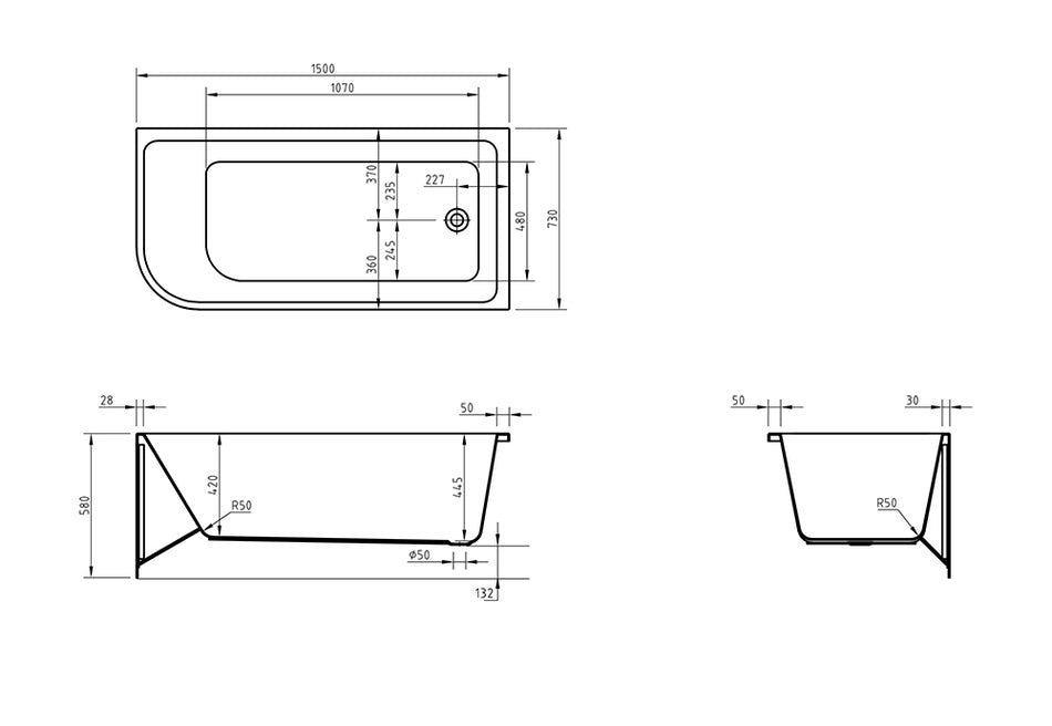MODICA DUAL WALL FACED BATH