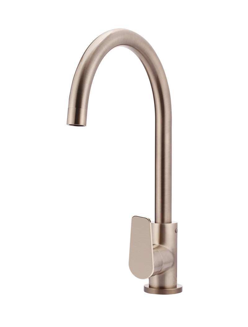 MEIR ROUND PADDLE GOOSENECK KITCHEN MIXER TAP