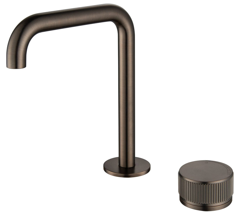 MICA FLUTED SOFT-SQUARE HOB BASIN MIXER