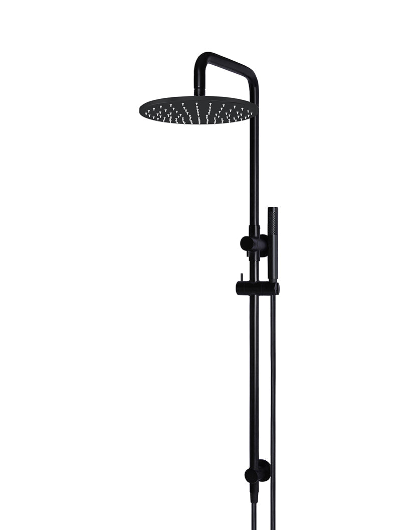MEIR ROUND COMBINATION SHOWER RAIL 300MM ROSE, SINGLE FUNCTION HAND SHOWER