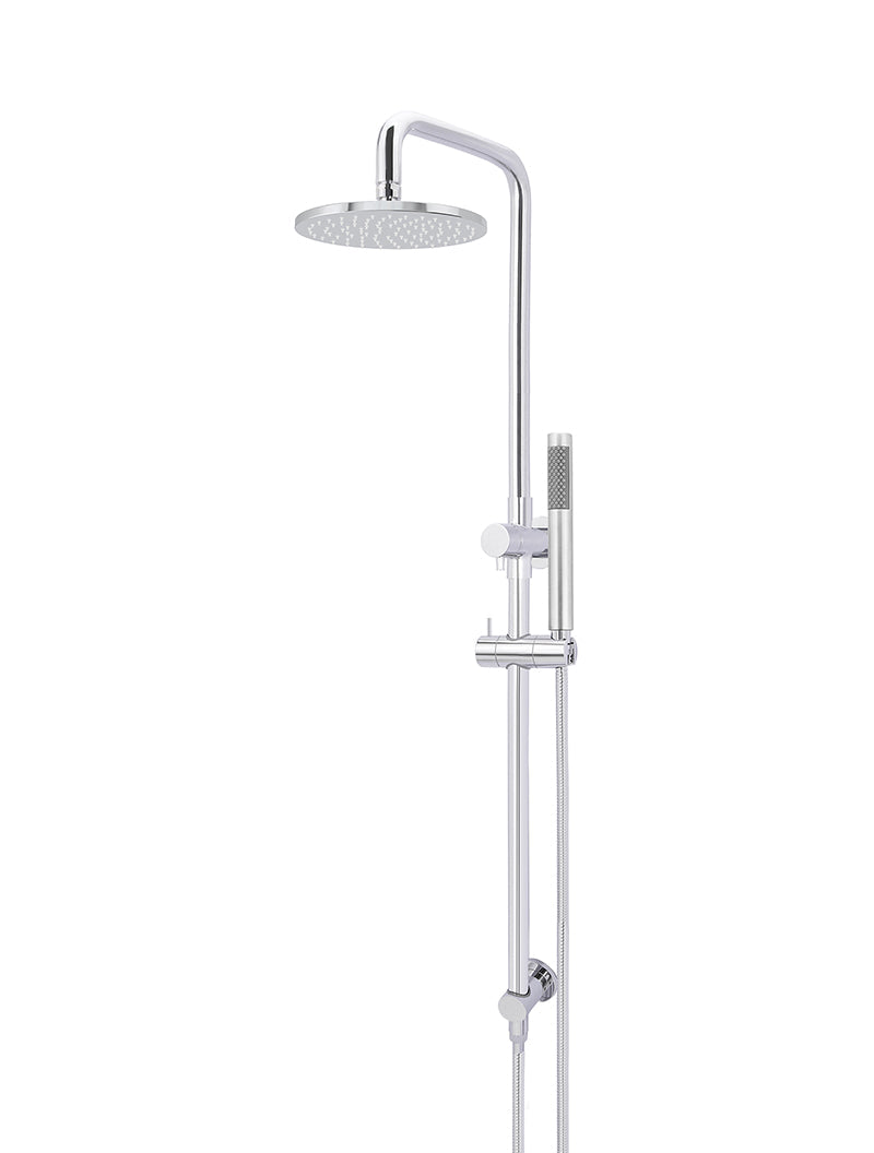 MEIR ROUND COMBINATION SHOWER RAIL 200MM ROSE, SINGLE FUNCTION HAND SHOWER