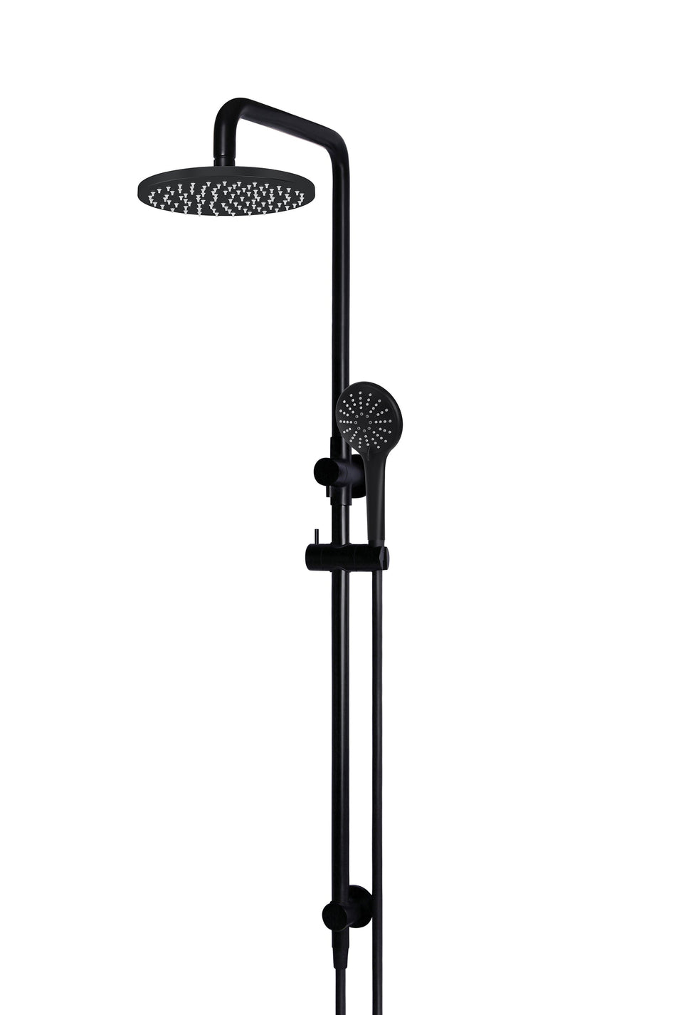 MEIR ROUND COMBINATION SHOWER RAIL, 200MM ROSE, THREE-FUNCTION HAND SHOWER