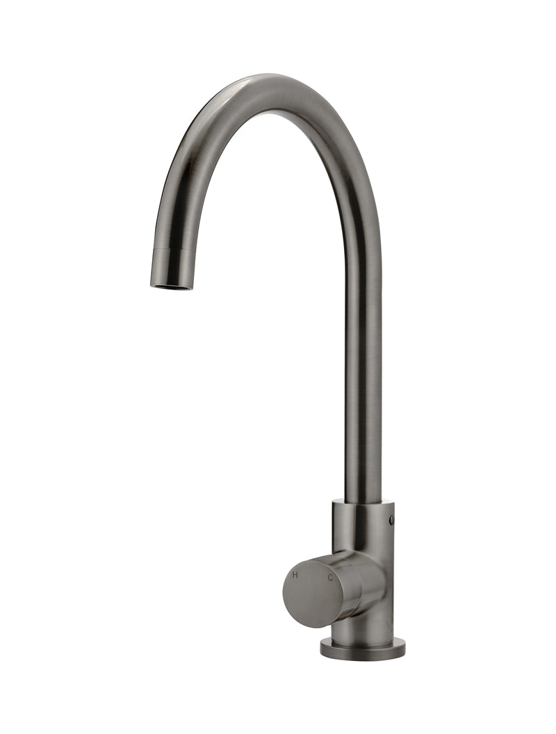MEIR ROUND PINLESS GOOSENECK KITCHEN MIXER TAP