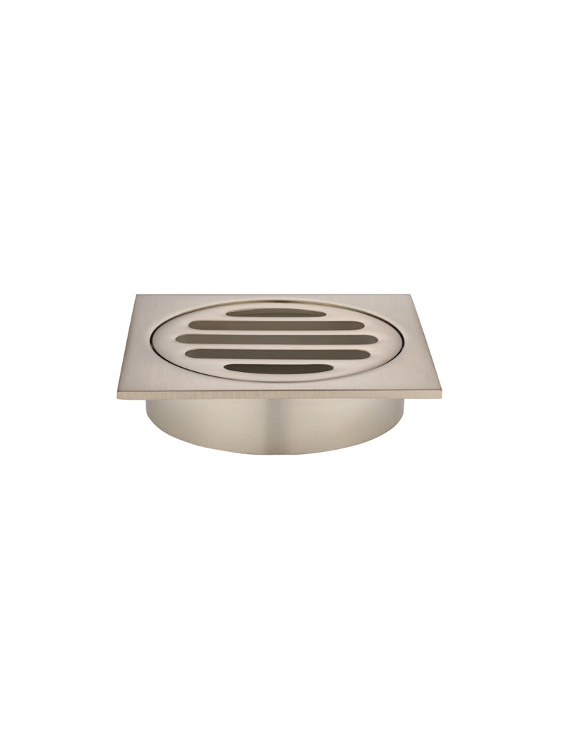 MEIR SQUARE FLOOR GRATE SHOWER DRAIN 80MM OUTLET