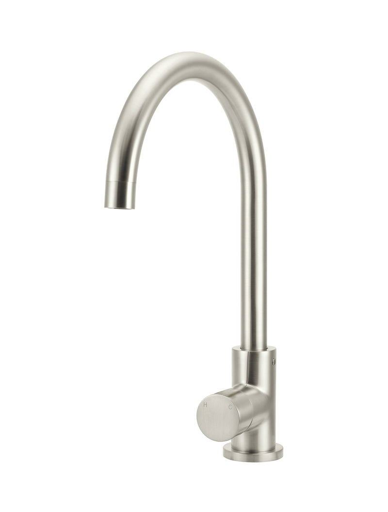 MEIR ROUND PINLESS GOOSENECK KITCHEN MIXER TAP