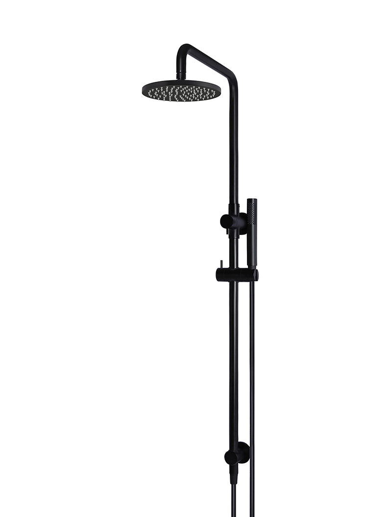 MEIR ROUND COMBINATION SHOWER RAIL 200MM ROSE, SINGLE FUNCTION HAND SHOWER