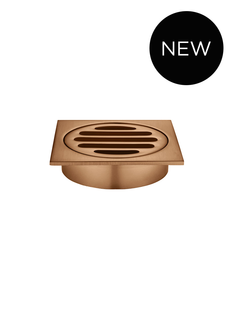 MEIR SQUARE FLOOR GRATE SHOWER DRAIN 80MM OUTLET