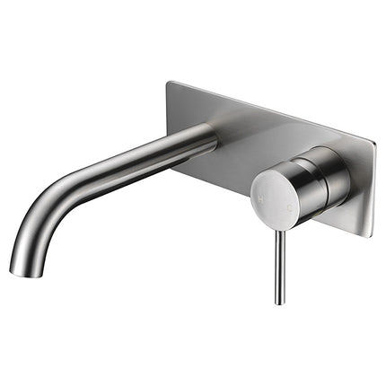 HALI WALL BASIN MIXER ON PLATE WITH BENT SPOUT
