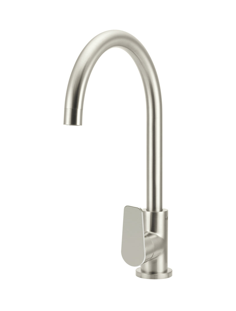 MEIR ROUND PADDLE GOOSENECK KITCHEN MIXER TAP