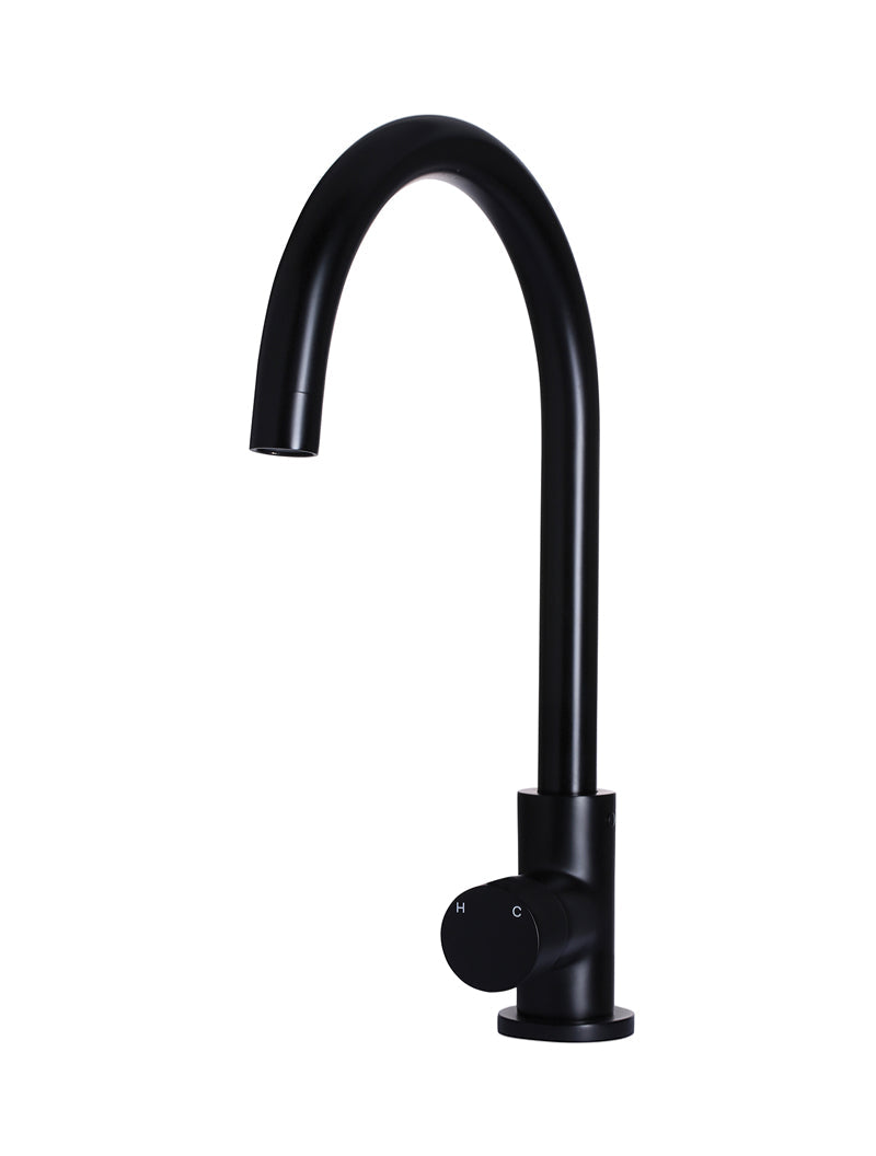MEIR ROUND PINLESS GOOSENECK KITCHEN MIXER TAP