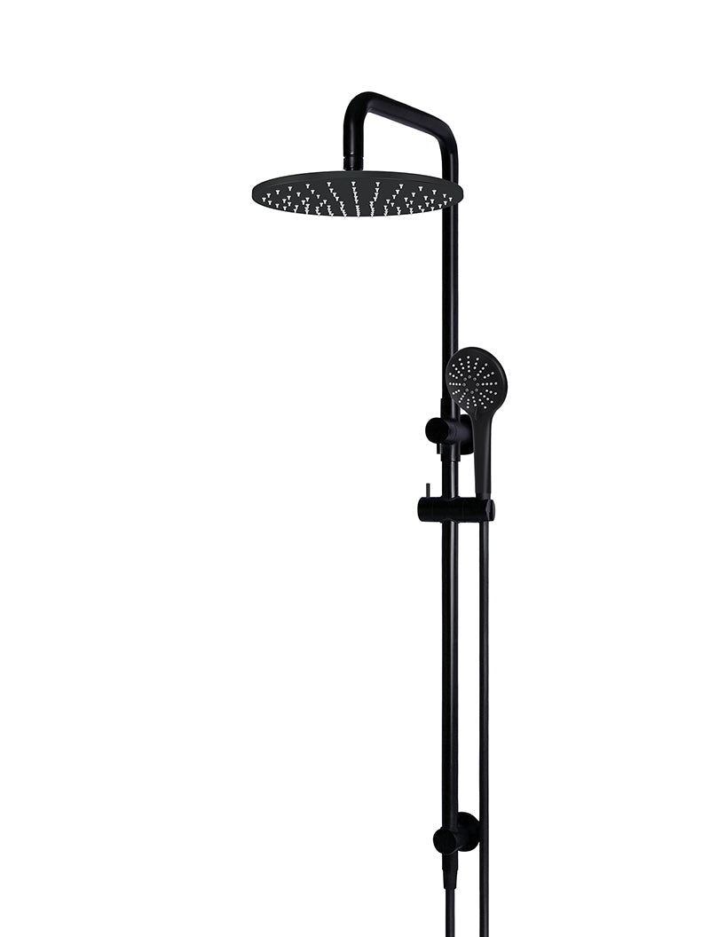 MEIR ROUND COMBINATION SHOWER RAIL 300MM ROSE, THREE FUNCTION HAND SHOWER
