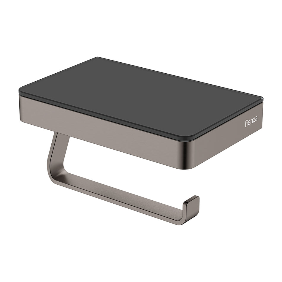 TONO TOILET ROLL HOLDER WITH GLASS SHELF