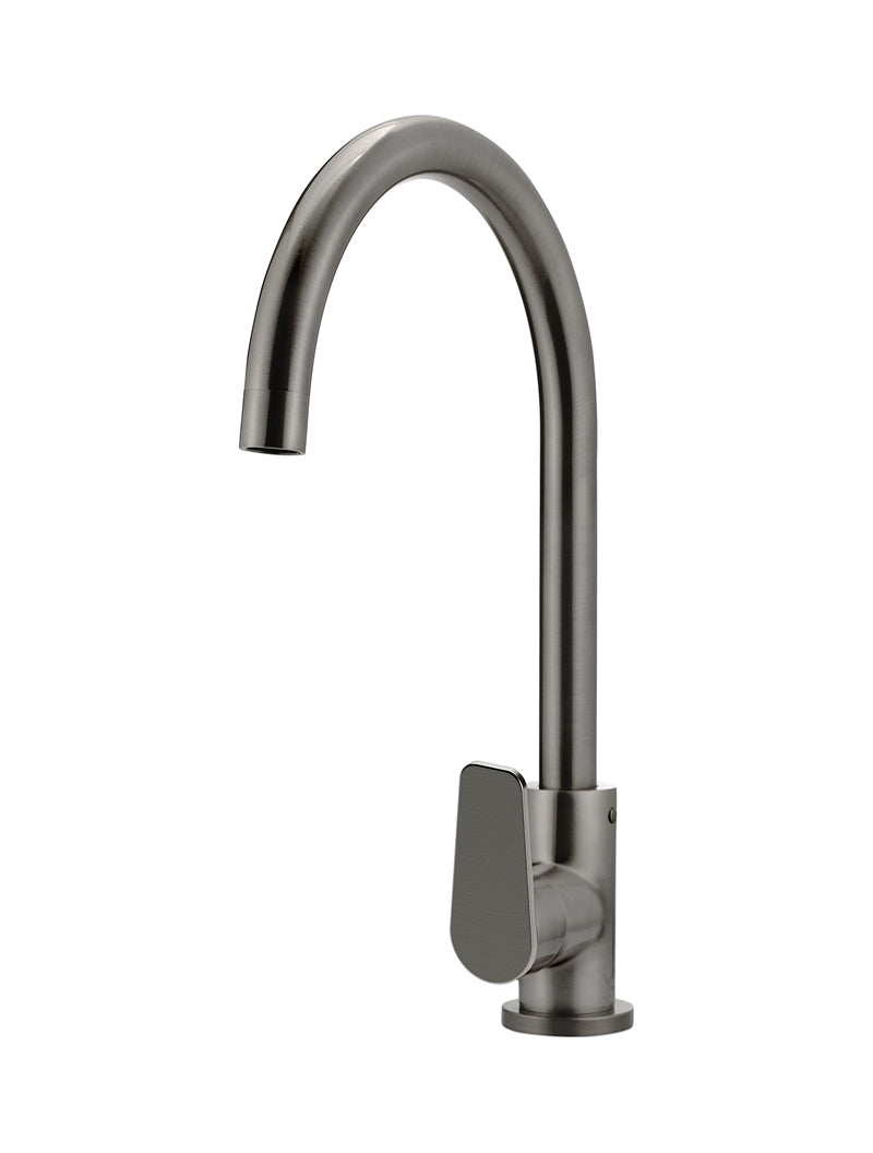 MEIR ROUND PADDLE GOOSENECK KITCHEN MIXER TAP