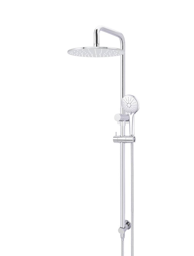 MEIR ROUND COMBINATION SHOWER RAIL 300MM ROSE, THREE FUNCTION HAND SHOWER