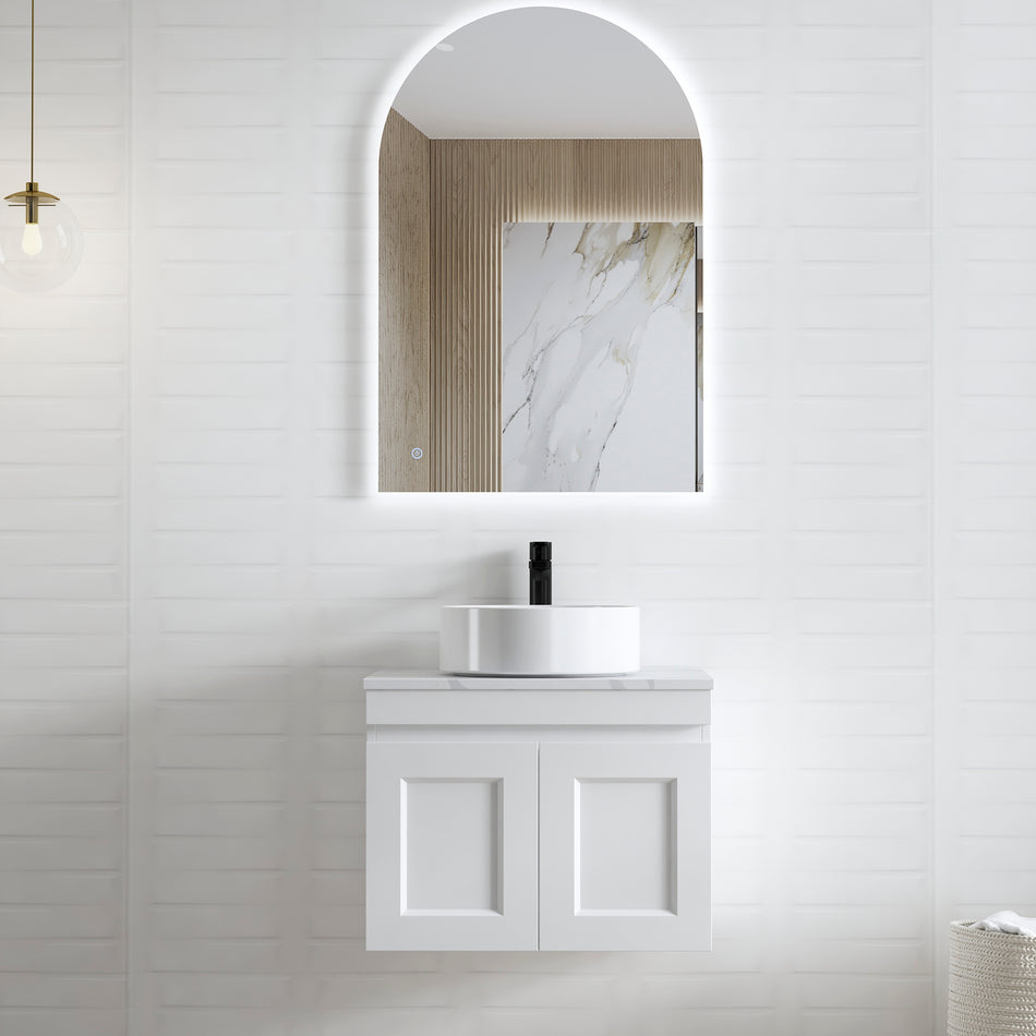 HAMPTON MARK II SATIN WHITE WALL HUNG VANITY