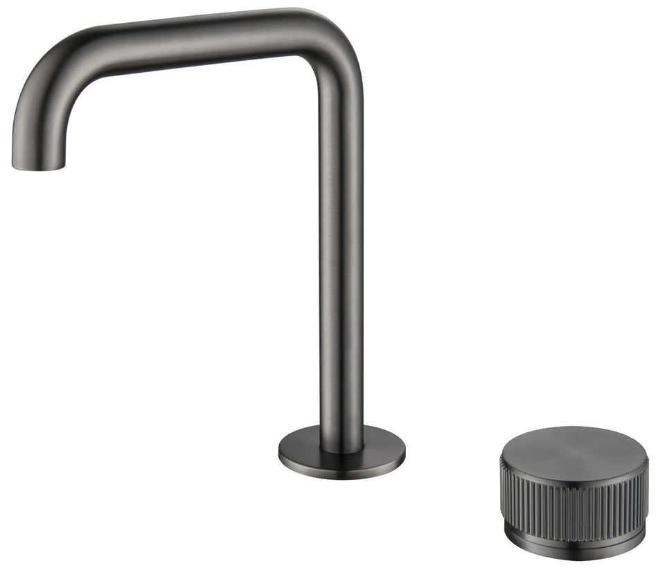 MICA FLUTED SOFT-SQUARE HOB BASIN MIXER