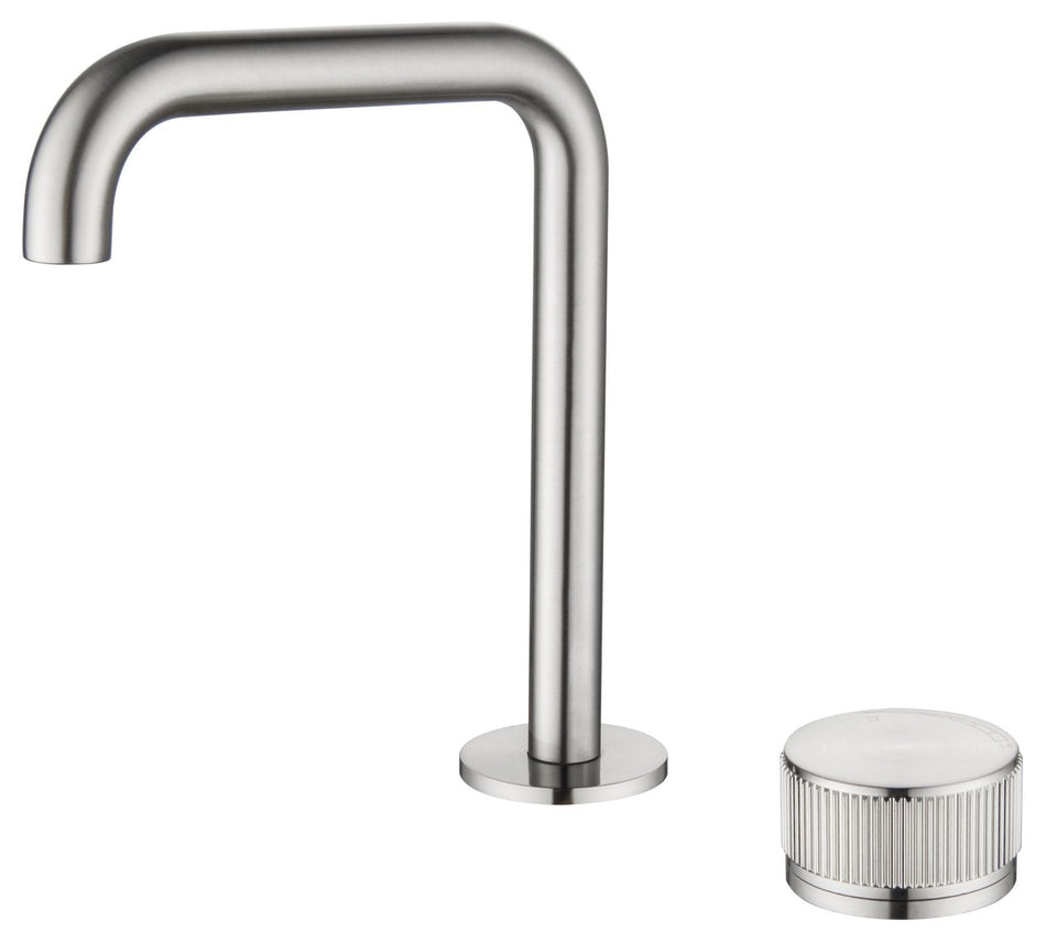 MICA FLUTED SOFT-SQUARE HOB BASIN MIXER