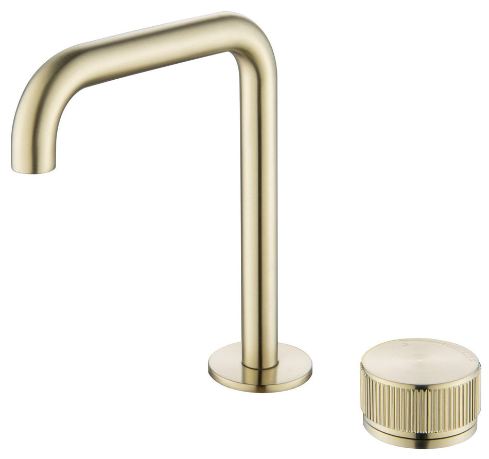 MICA FLUTED SOFT-SQUARE HOB BASIN MIXER