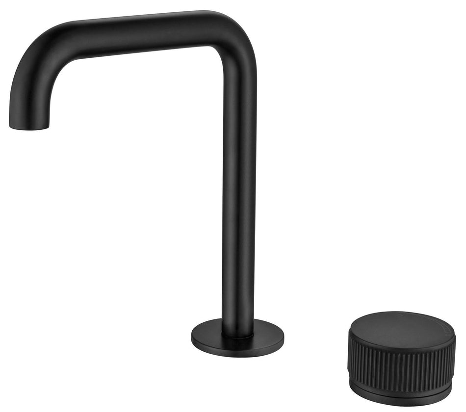 MICA FLUTED SOFT-SQUARE HOB BASIN MIXER