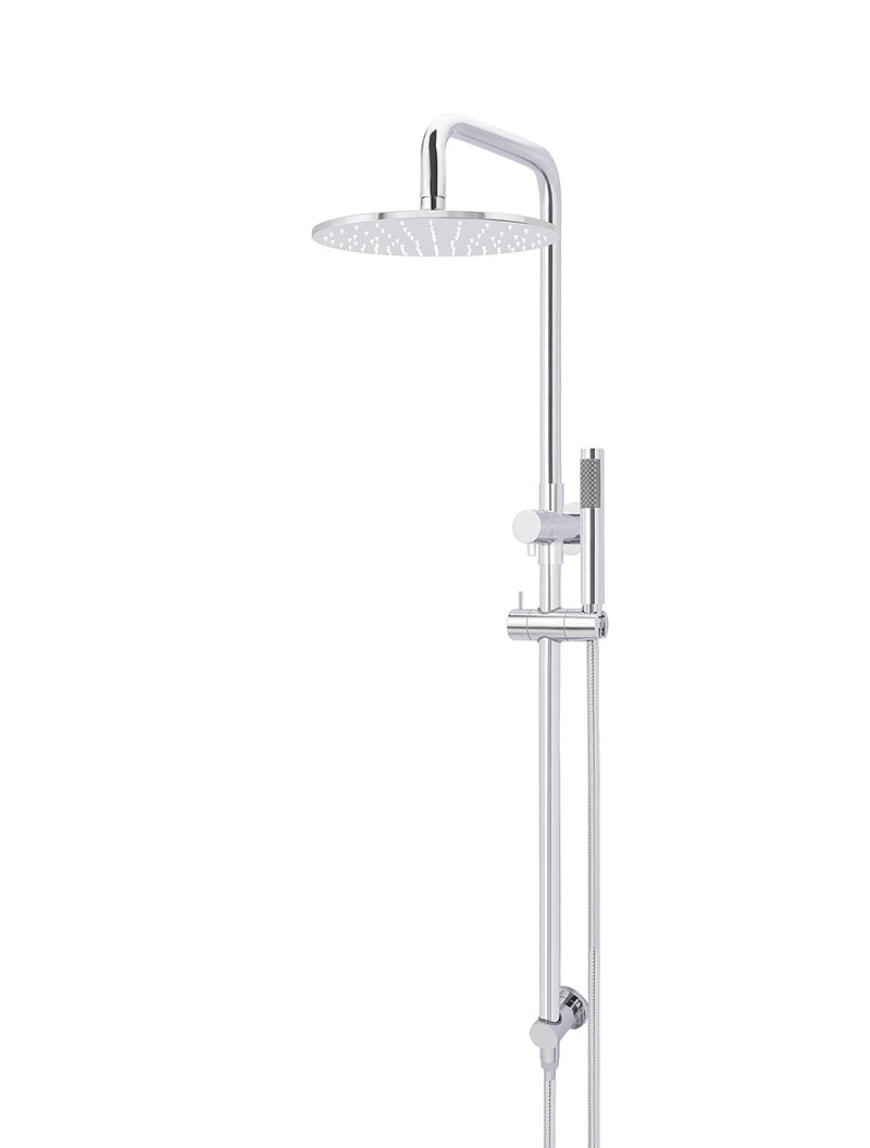 MEIR ROUND COMBINATION SHOWER RAIL 300MM ROSE, SINGLE FUNCTION HAND SHOWER
