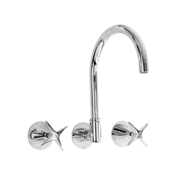 KIRRA WALL SINK SET W/-GOOSENECK SPOUT