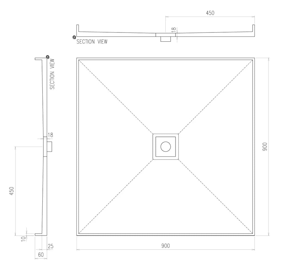 UNIVERSAL ECO SHOWER TILE TRAY - 4 TILE LIPS