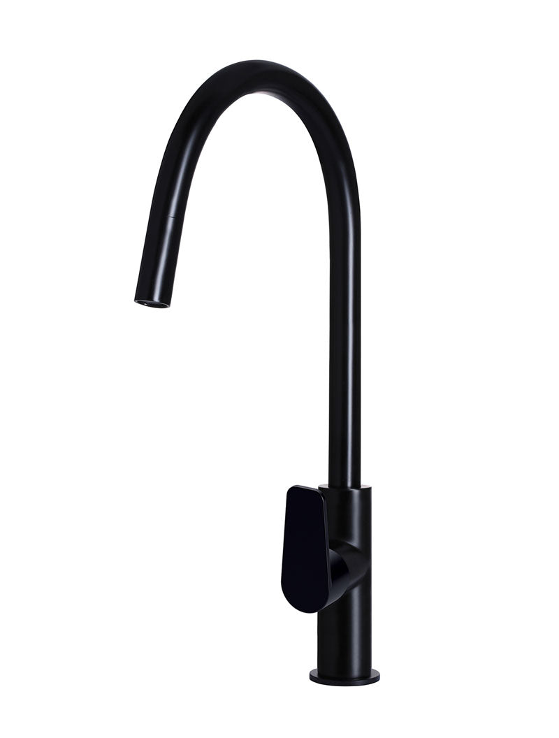 MEIR ROUND PADDLE PICCOLA PULL OUT KITCHEN MIXER TAP