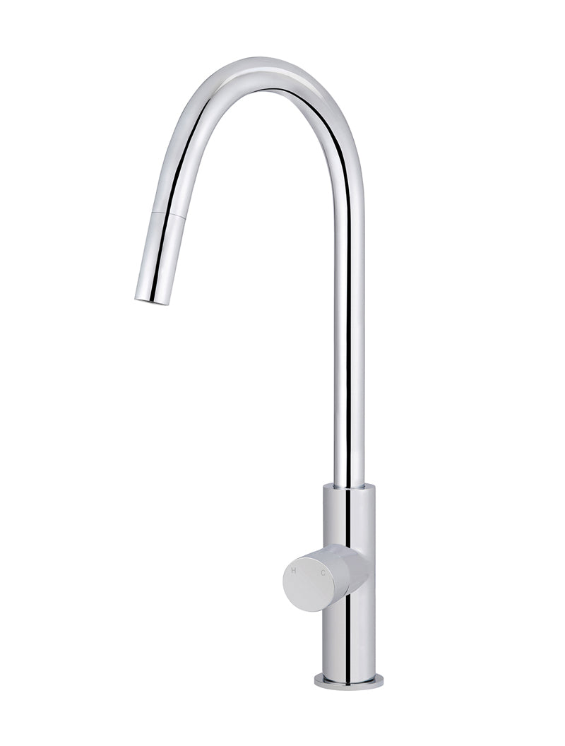 MEIR ROUND PINLESS PICCOLA PULL OUT KITCHEN MIXER TAP