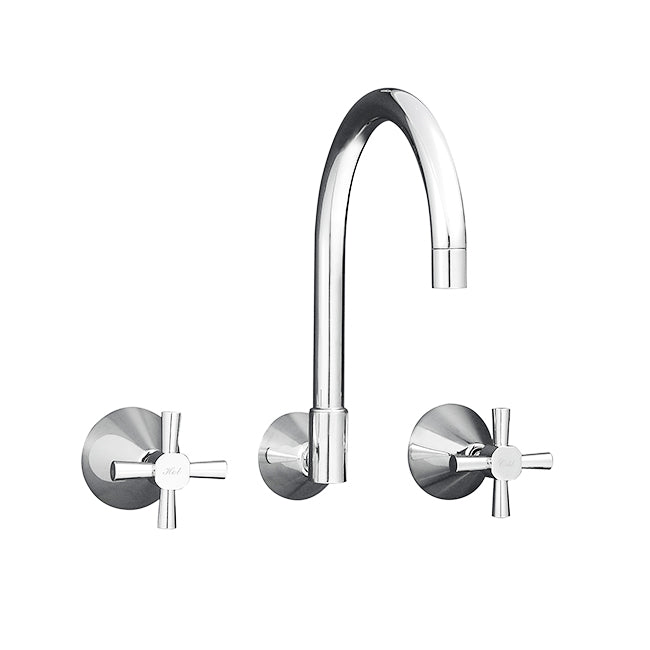 KIRRA PROFILE WALL SINK SET W/- GOOSENECK SPOUT