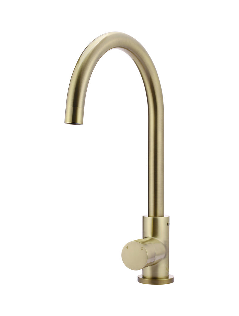 MEIR ROUND PINLESS GOOSENECK KITCHEN MIXER TAP