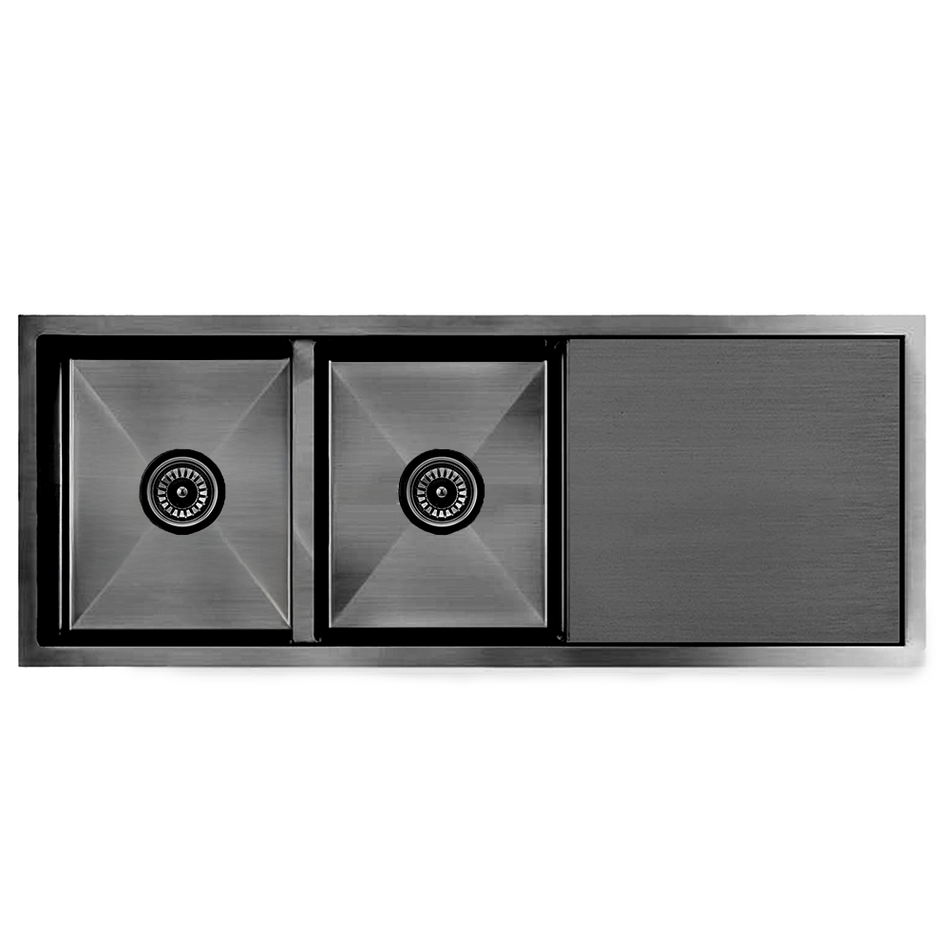 ATLAS HAND MADE KITCHEN SINK - DOUBLE BOWL WITH DRAIN