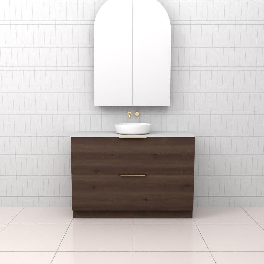 CELESTE DUO CHESTNUT FREESTANDING VANITY - CAB ONLY