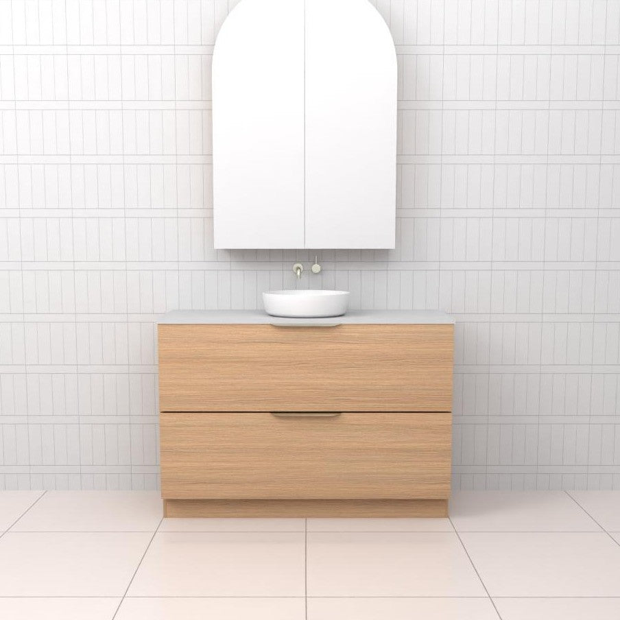 CELESTE DUO NORDIC OAK FREESTANDING VANITY - CAB ONLY