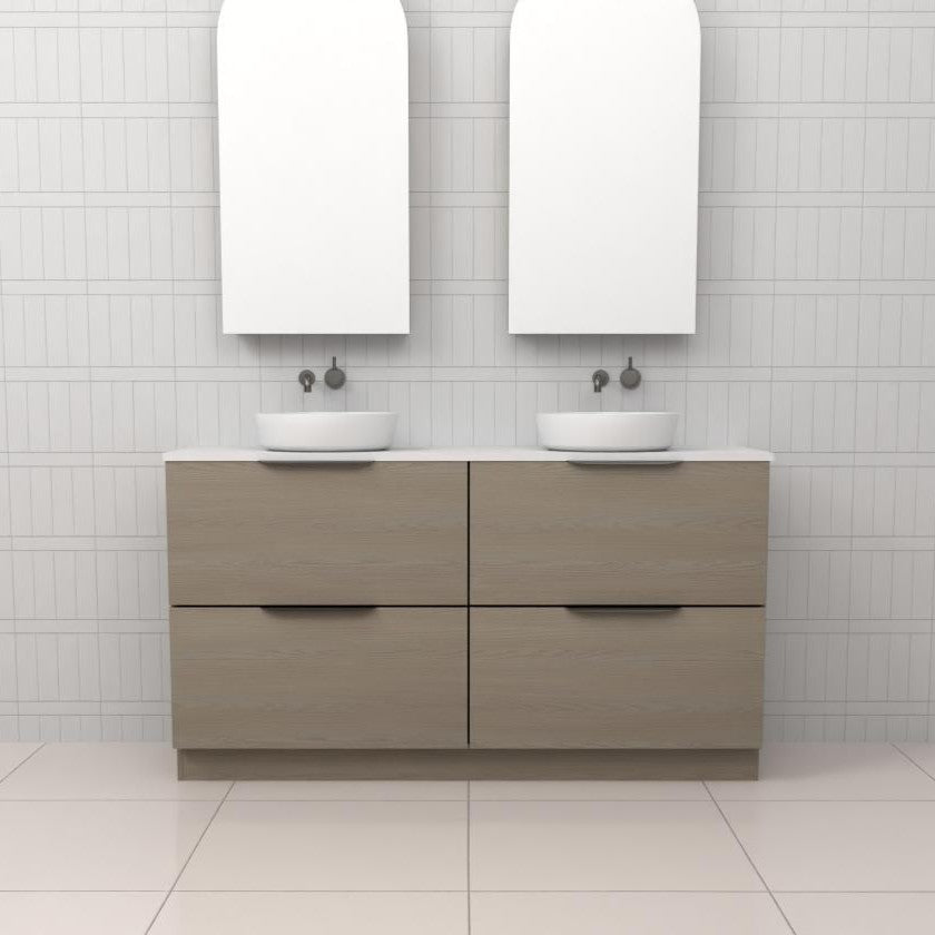 CELESTE DUO SMOKED ASH FREESTANDING VANITY - CAB ONLY