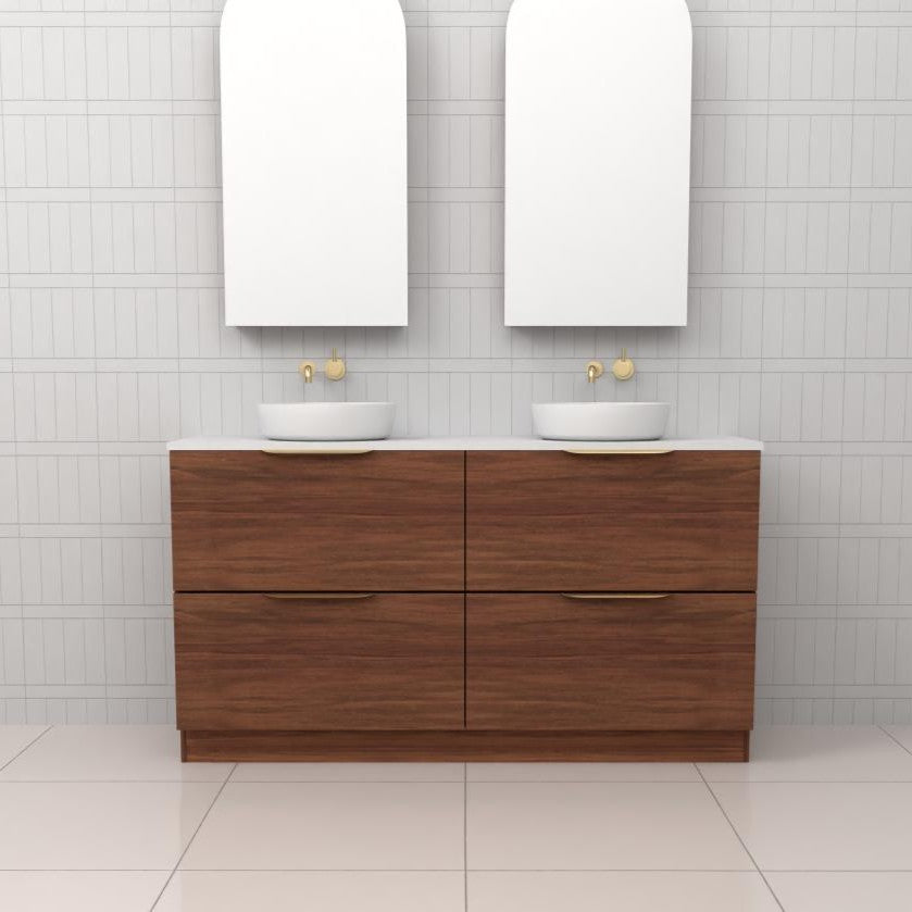 CELESTE DUO TASMANIAN BLACKWOOD FREESTANDING VANITY - CAB ONLY