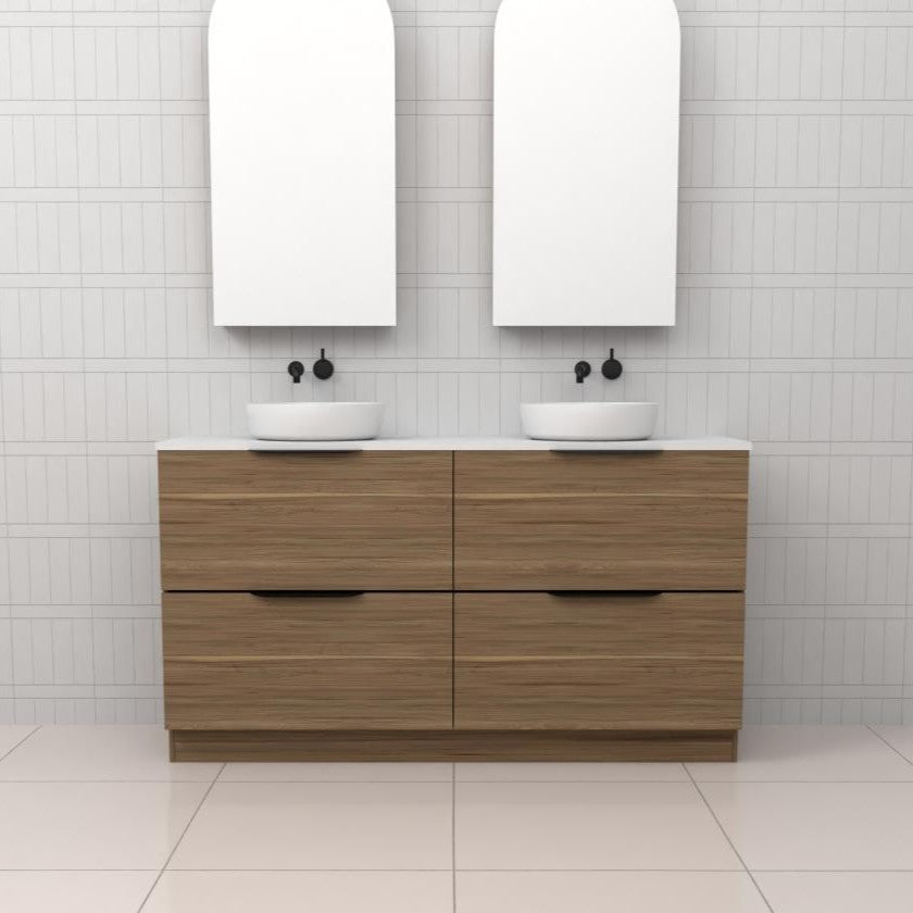 CELESTE DUO TUSCAN OAK FREESTANDING VANITY - CAB ONLY