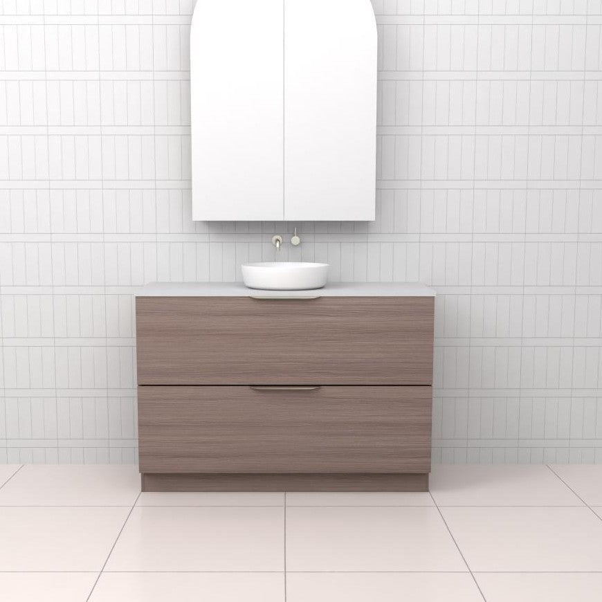 CELESTE DUO URBAN OAK FREESTANDING VANITY - CAB ONLY