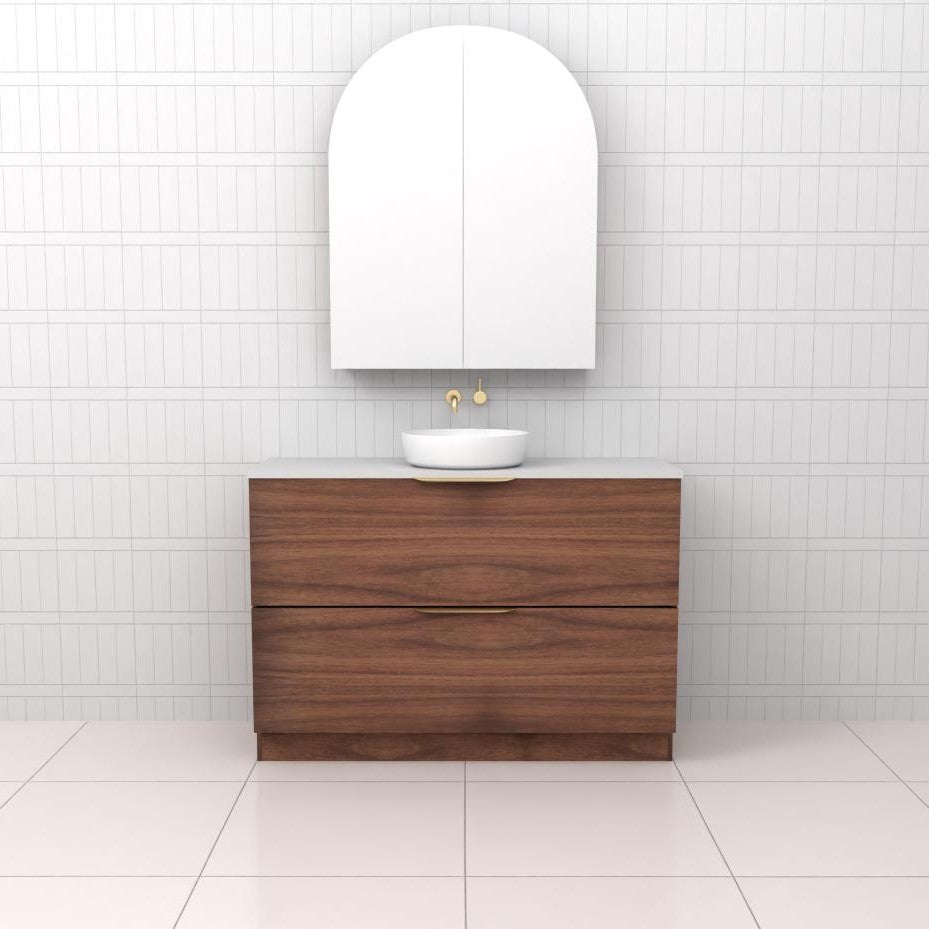 CELESTE DUO WALNUT FREESTANDING VANITY - CAB ONLY