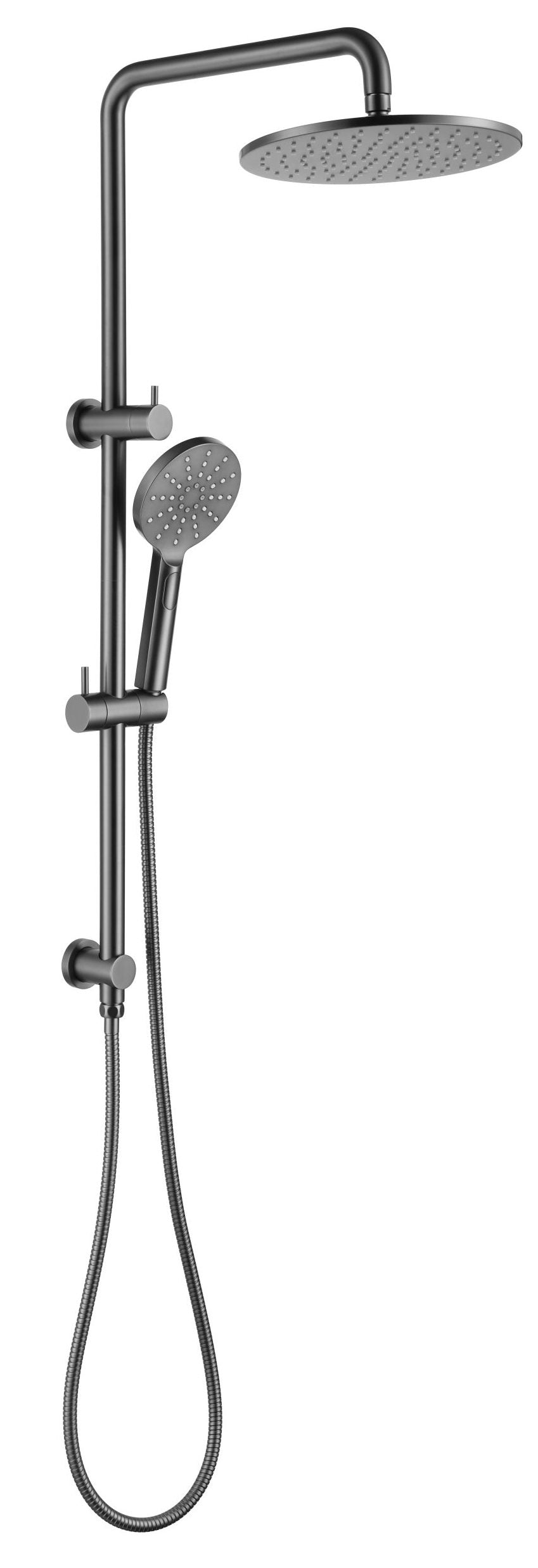 DUAL SHOWER HEAD ON RAIL ROUND