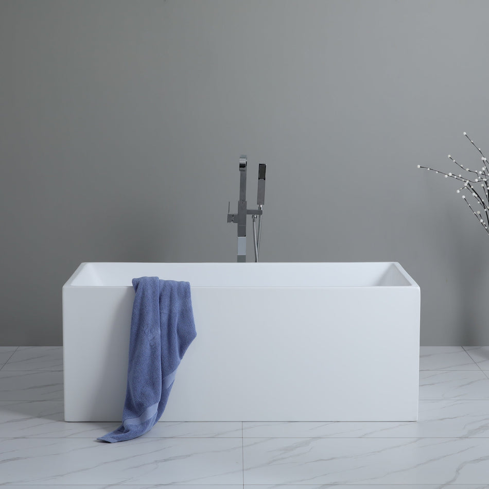 THEO SQUARE WALL FACED FREESTANDING BATH